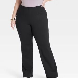 3X Plus Size Black Pull On Dress Pants